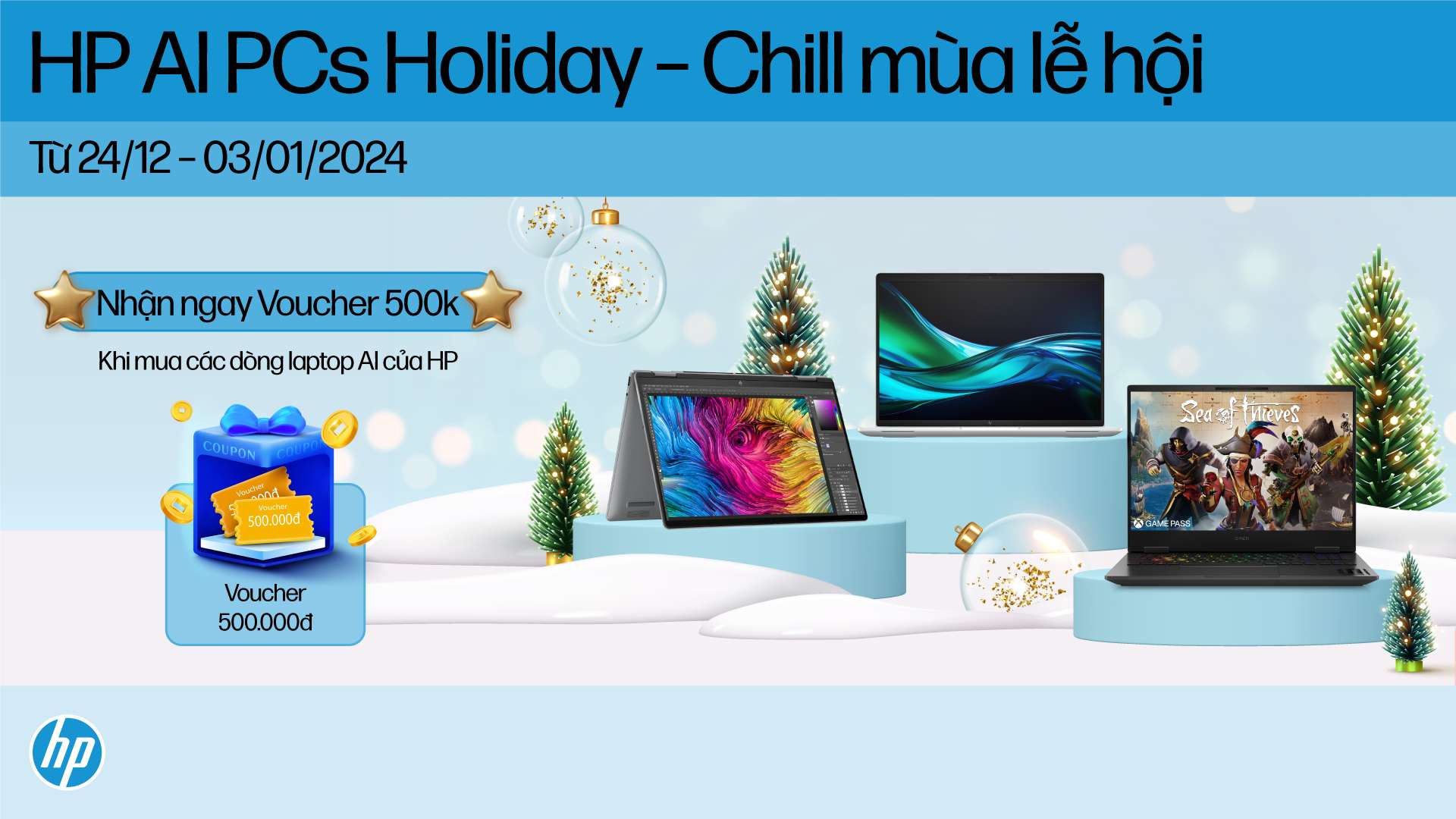 Christmas New Year laptop AI HP