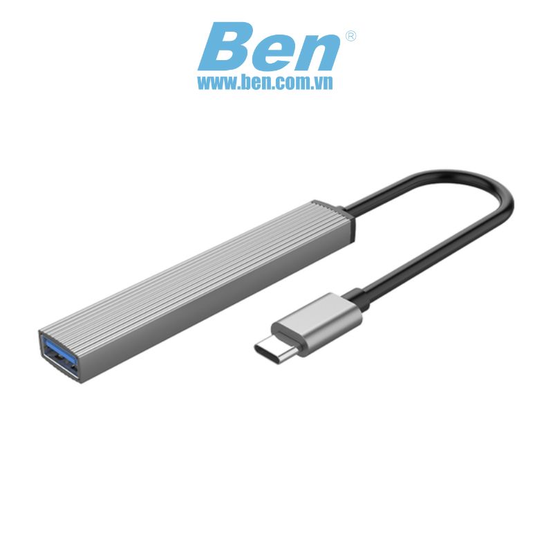 Bộ chia Type C ra 4 cổng USB 3.0 & 2.0 (AH-13-GY-BP)