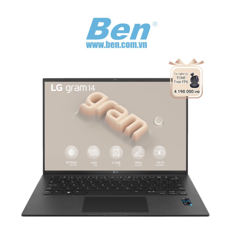 Laptop LG Gram 2023 ( 14Z90R-G.AH75A5 ) | Intel Core i7-1360P | RAM 16GB | 512GB SSD | Intel Iris Xe Graphics | 14 inch WUXGA | Win 11 Plus | 1Yr