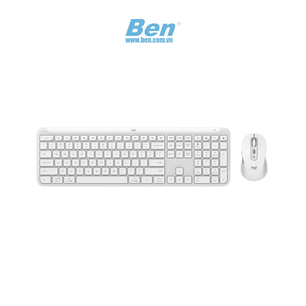 Bộ bàn phím chuột không dây Logitech MK950 Signature Slim (Bluetooth/Wireless/ Trắng)