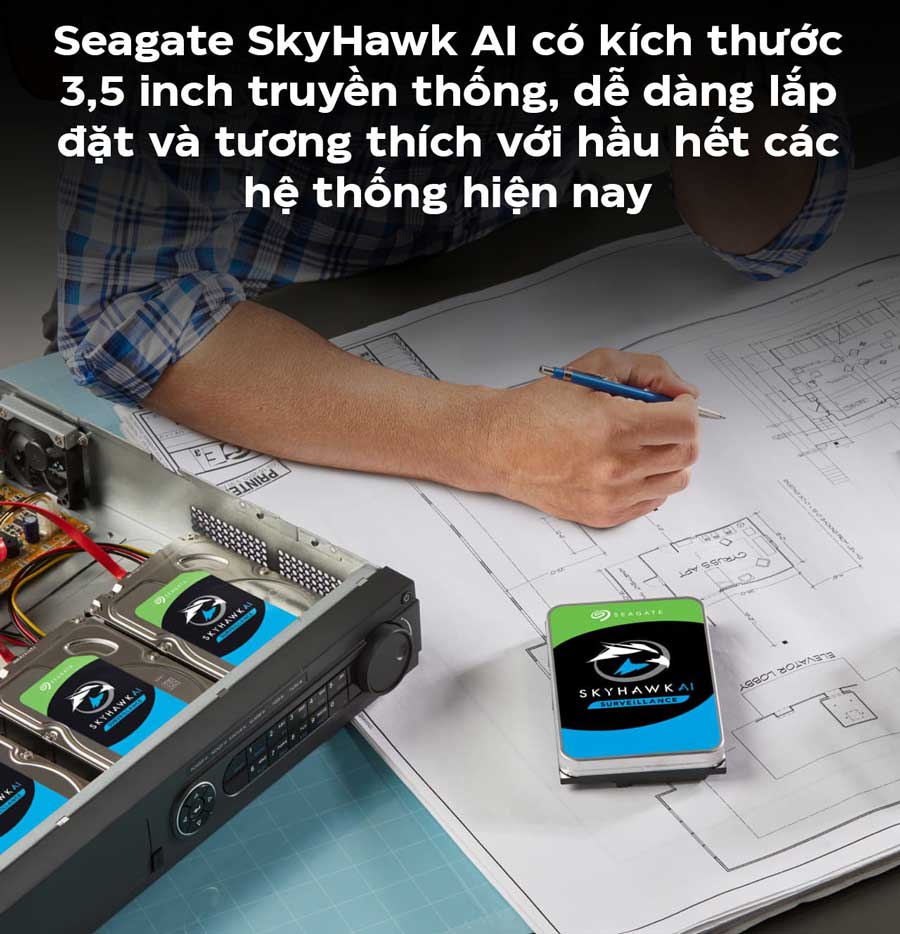  ổ cứng Seagate Skyhawk AI 12Tb 256Mb 7200rpm (ST12000VE001)
