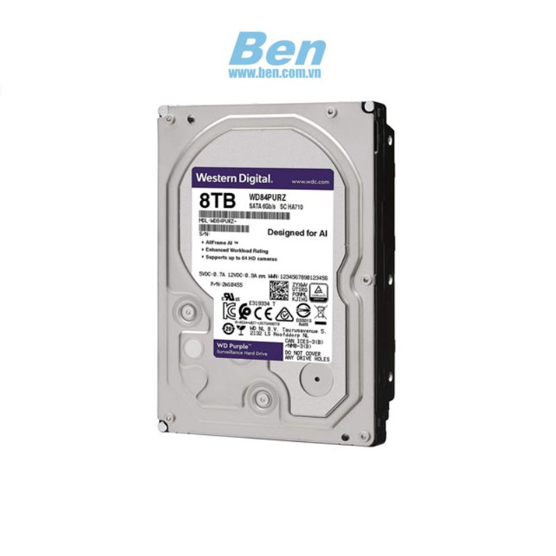 ổ cứng gắn trong HDD Western Digital Purple 8TB 3.5 inch 256MB 5640rpm SATA 3 ổ Camera ( WD84PURZ )