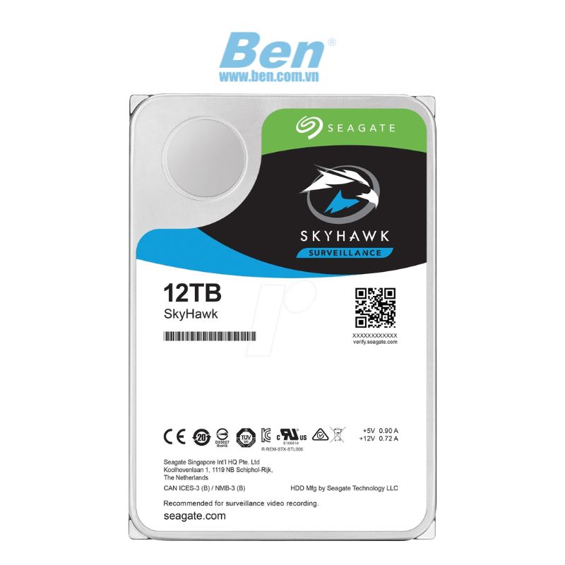 Ổ cứng gắn trong HDD Seagate SkyHawk 12TB 7200 Rpm SATA 3.5" ( ST12000VX0008 )