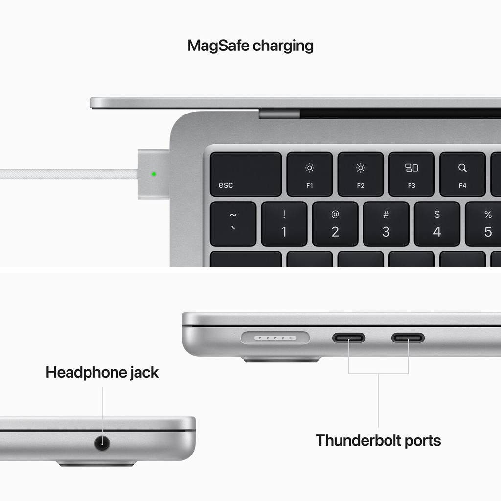Laptop Apple MacBook Air MLY03SA/A/Silver/M2 Chip/ 13.6 inch/10C GPU/8GB/512GB/1 Yr