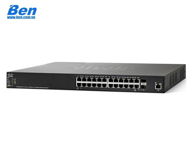 Cổng nối mạng Cisco SG350X-24P 24-Port Gigabit PoE Stackable Managed Switch (SG350X-24P-K9-AU)