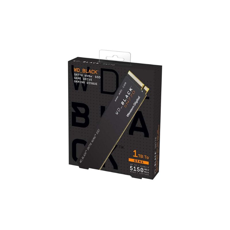 Ổ Cứng gắn trong SSD WD NVMe BLACK SN770 1TB  ( WDS100T3X0E ) ( PCIe Gen4x4 | 5,150MB/s - 4,900MB/s )
