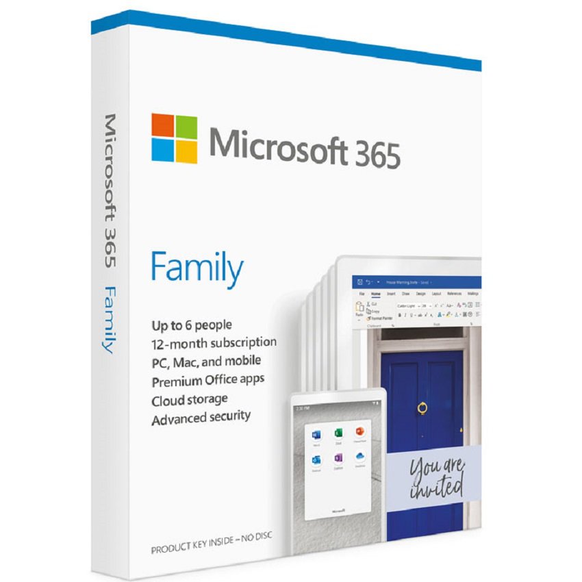 Ph?n m?m Microsoft 365 Family English APAC EM Subscr 1YR Medialess P6 (6GQ-01144)