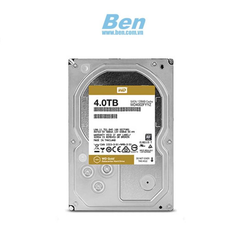 Ổ cứng gắn trong Western Digital HDD WD GOLD 4TB / 3.5"/ Sata3 / 128MB / 7200 RPM / 5 years warranty ( WD4002FYYZ )