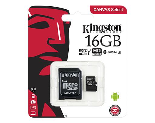 Thẻ nhớ Kingston 16GB MicroSDHC 80R UHS