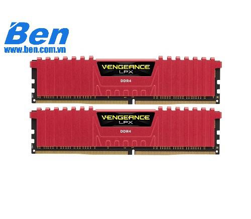 Bộ nhớ trong máy tính để bàn RAM CORSAIR VENGEANCE LPX 16GB (2X8GB) DDR4 2666MHZ Red