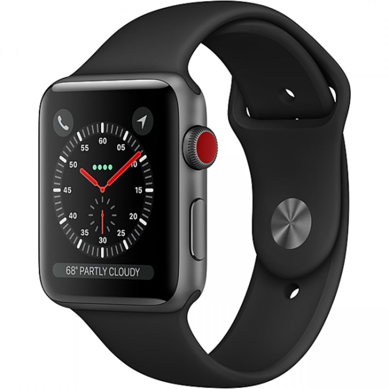  Đồng hồ thông minh Apple Watch Series 3 GPS Cellular 42mm Viền Nhôm Dây Cao Su (MTH22VN/A)