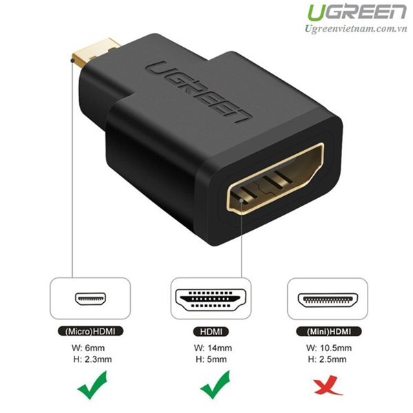 Đầu chuyển đổi Micro HDMI to HDMI chính hãng Ugreen 20106