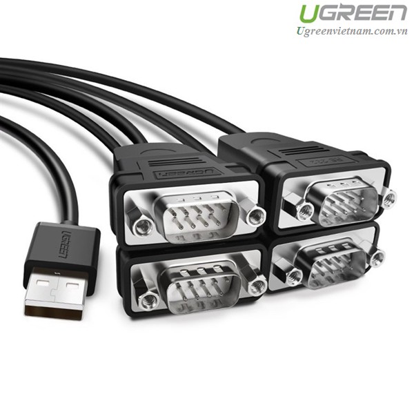 Cáp USB To 4 Rs232 ( USB To 4 Com) Chính Hãng Ugreen 30770 Cao Cấp