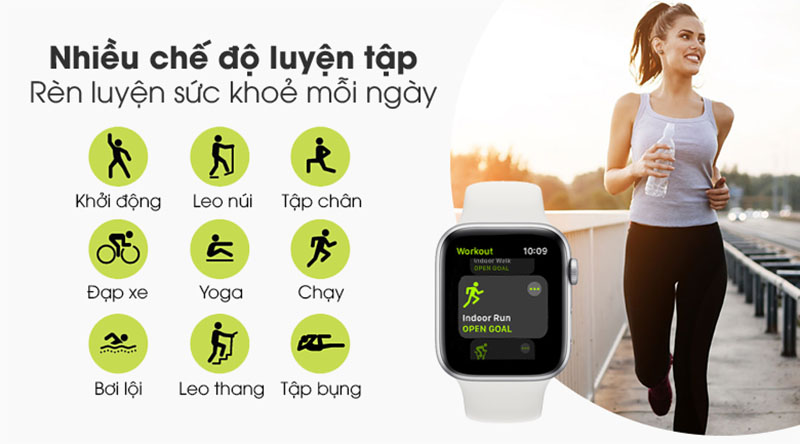Đồng hồ Apple Watch SE LTE 44 mm có nhiều chế độ luyện tập thể thao từ cơ bản đến nâng cao