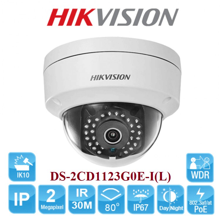 Camera IP Dome 2MP HIKVISION DS-2CD1123G0E-I(L)