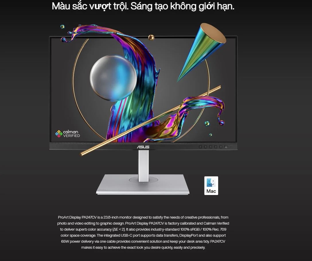 Màn hình Asus Pro Art PA247CV 23.8 inch Full HD/ USB-C