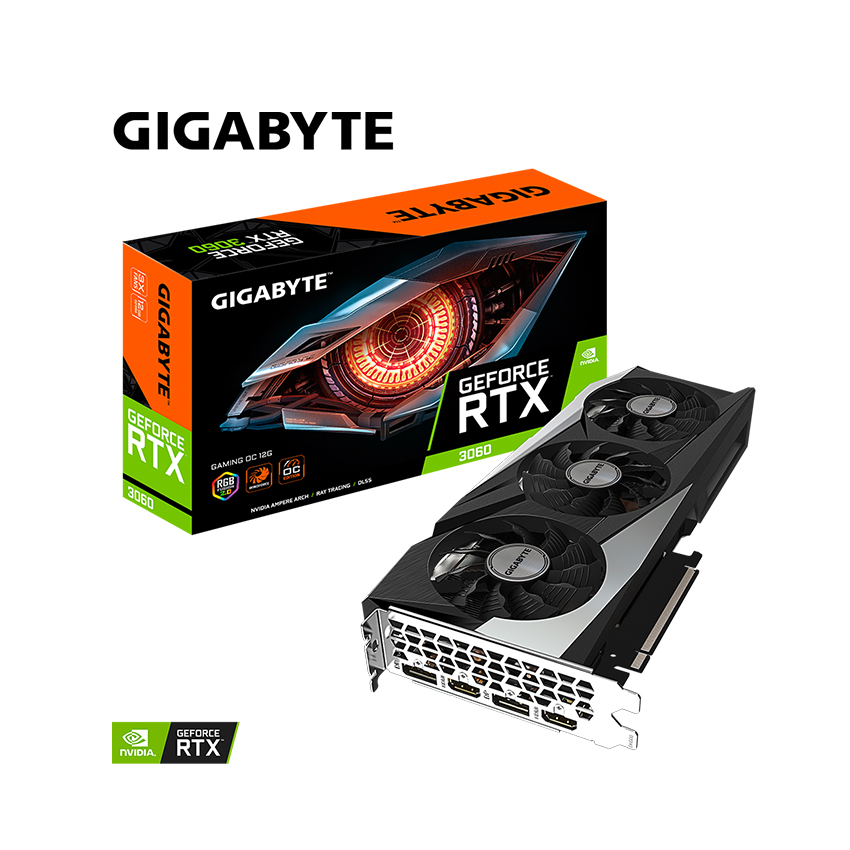 VGA Gigabyte RTX 3060 GAMING OC 12GD-V2 12Gb - GDDR6