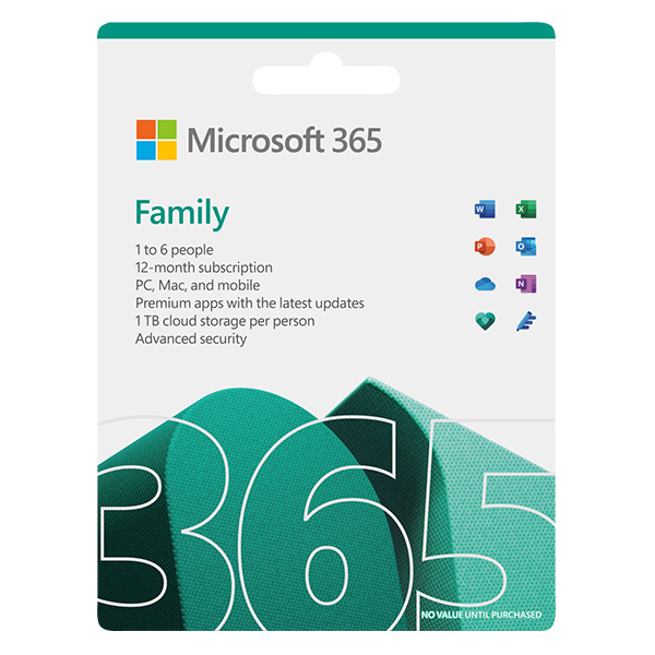 Phần mềm M365 Family English APAC EM Subscr 1YR Medialess P8 (6GQ-01555)