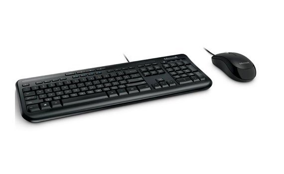 Bộ bàn phím chuột Microsoft Wired Desktop 600 thiết kế chống tràn thông minh