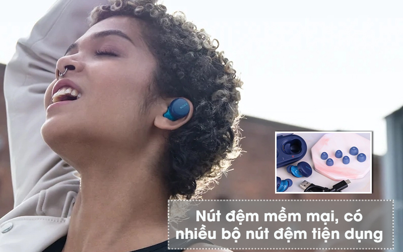 Tai nghe Bluetooth True Wireless Sony WF-XB700 - Nút đệm tai nghe êm ái