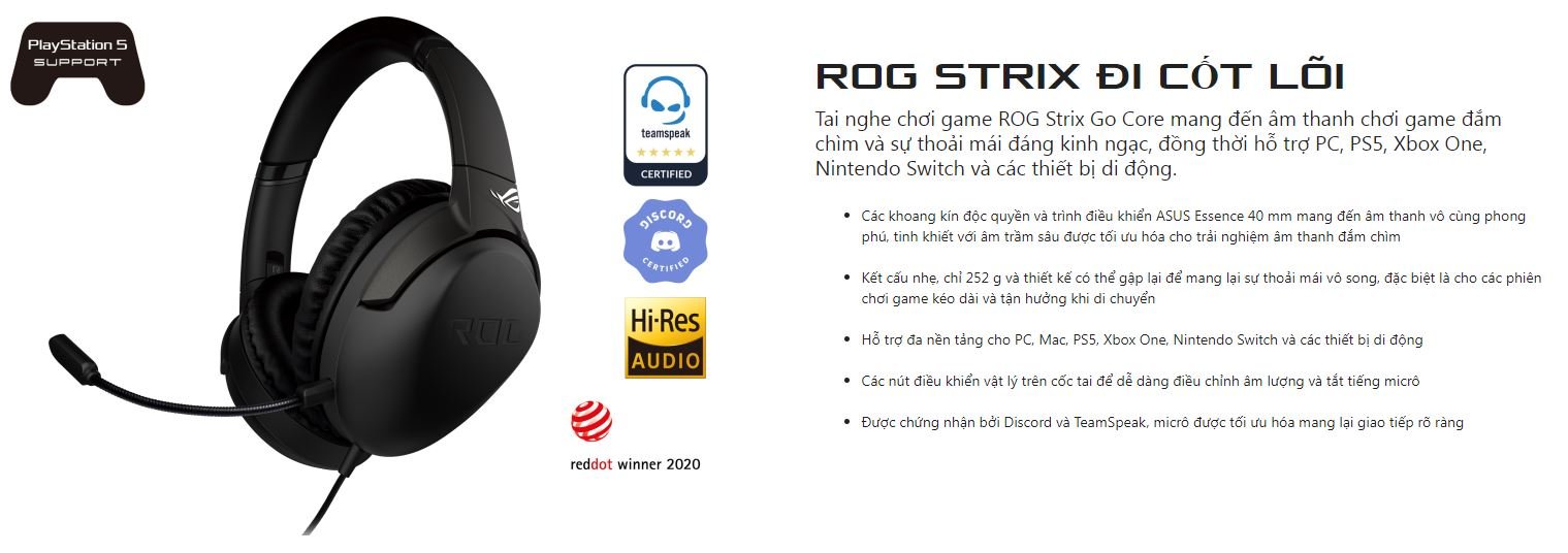 Tai nghe Asus ROG STRIX GO Core