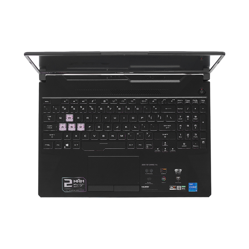 Laptop Asus TUF Gaming F15 FX506HC-HN144W/ Ðen/ Intel Core i5-11400H (up to 4.5GHz, 12MB)/ RAM 8GB/ 512GB SSD/ NVIDIA GeForce RTX 3050/ 15.6inch FHD 144Hz/ 3Cell/ Win 11SL/ RGB KB/ 2Yrs