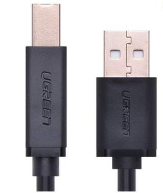 Cáp USB 2.0 máy in 1.5m Ugreen 10350 d?u cáp m? vàng 