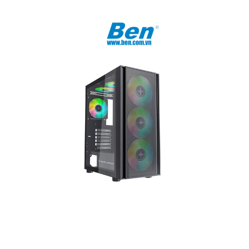 Vỏ máy tính KENOO ESPORT EM700- 3F - Mầu Đen (Mid Tower/ E-ATX)