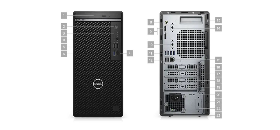 Máy tính để bàn Dell OptiPlex 5090  SFF (42OT590003)/ Intel Core i7-11700 (upto 4.9GHz, 16MB)/ RAM 8GB/ 1TB HDD/ Intel Q570 Chipset/ DVDRW/ WL BT/  K&M/ Ubuntu Linux 20.04  / 3Yrs     