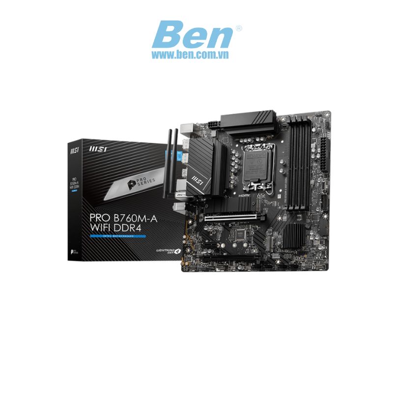 Mainboard MSI PRO B760M-A WIFI DDR4 ( LGA 1700 | M-ATX | 4 khe RAM )