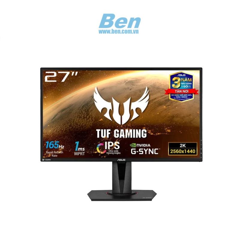 M#n h#nh Gaming Asus VG279AQ | Đen | 27 inch 2K | IPS| 165Hz | HDMI+ DP+ VGA| 3 Yrs