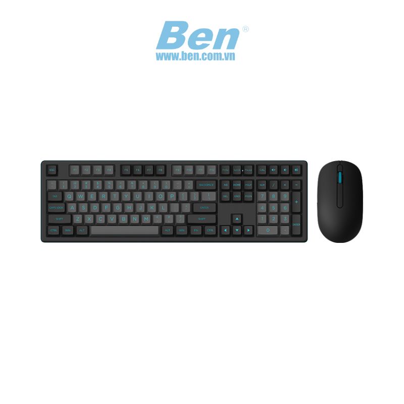 Bộ Bàn Phím chuột không dây AKKO MX108 Black & Cyan (Bluetooth + 2.4Ghz)