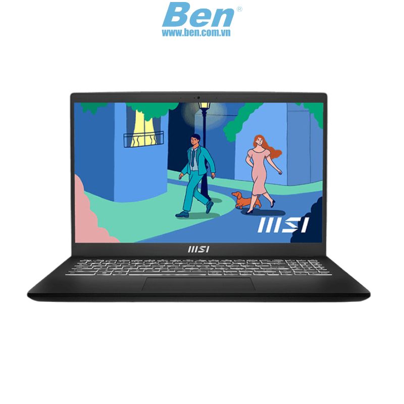 Laptop MSI Modern 15 B12M-628VN | Đen |  Core i5 - 1235U | RAM 16GB | 512GB SSD | Intel Iris Xe Graphics | 15.6 inch FHD | Win 11H | 2Yrs