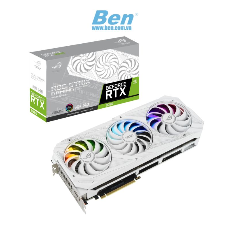 VGA Asus ROG Strix GeForce RTX 3090 White Edition GDDR6X ( ROG-STRIX-RTX3090-24G-WHITE )