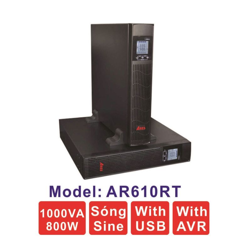 Bộ lưu điện UPS ARES AR610RT 1000VA-800W