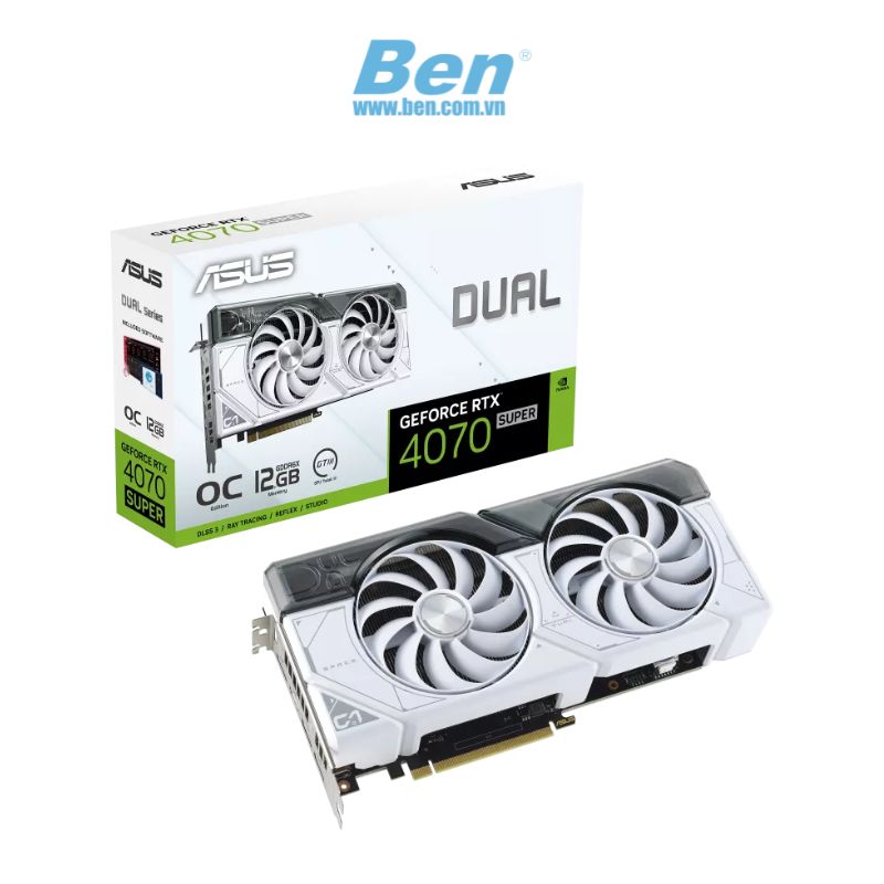 Vga Asus Dual GeForce RTX 4070 Super White OC Edition 12GB GDDR6X ( DUAL-RTX4070S-O12G-WHITE )