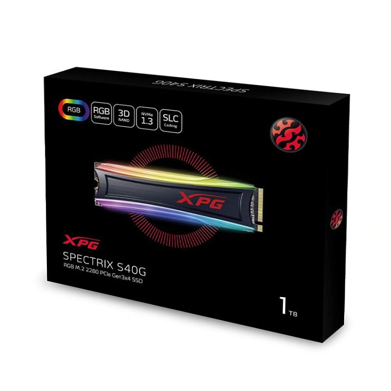 Ổ cứng gắn trong SSD Adata XPG SPECTRIX S40G RGB 1TB M.2 2280 PCIe NVMe Gen 3x4 (AS40G-1TT-C)