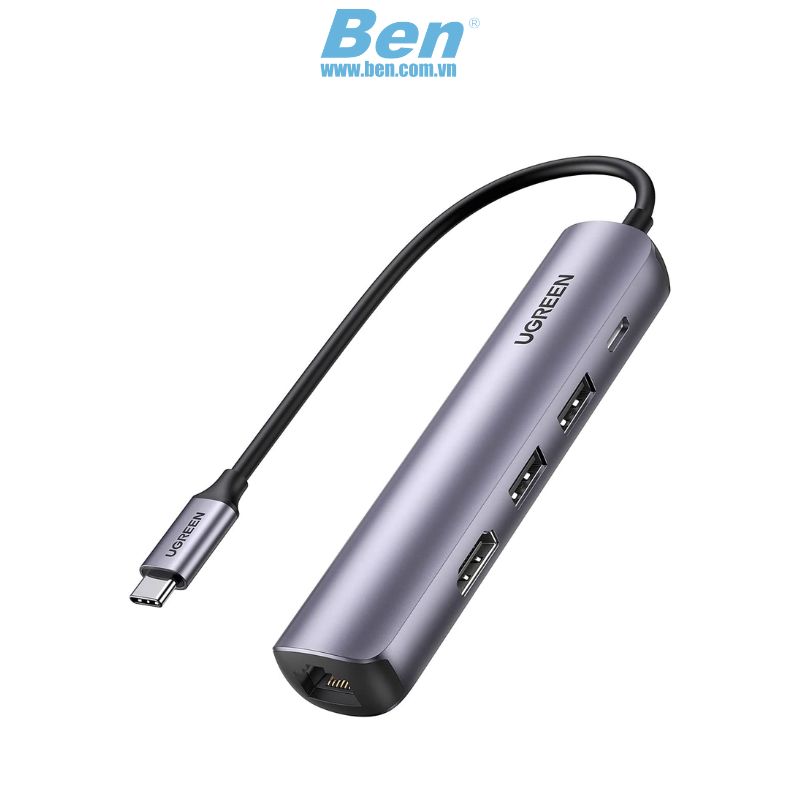 Bộ Chuyển Đổi Usb - C Sang 2*Usb 3.0 + Hdmi + Rj45 Ugreen 10919