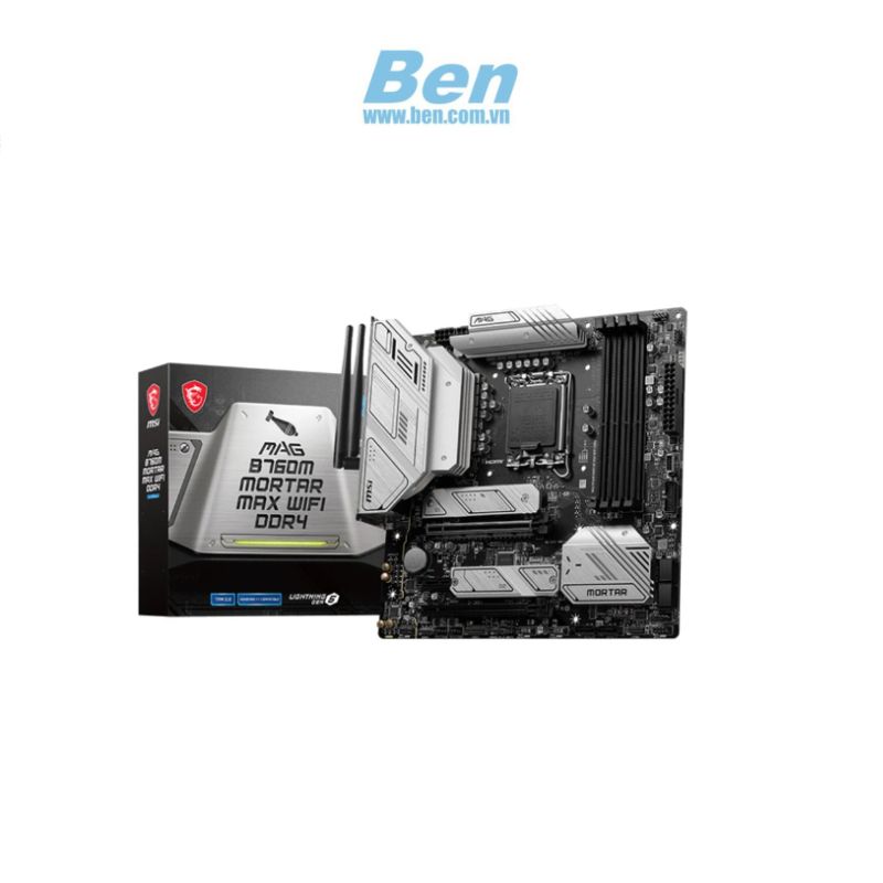 Mainboard MSI MAG B760M MORTAR MAX WIFI DDR4 (Intel B760 / LGA 1700 / M-ATX/ 4 khe ram / DDR4 / Wifi )