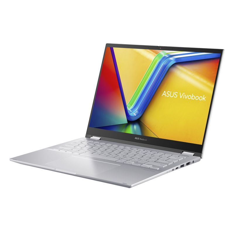 Laptop Asus Vivobook S 14 Flip (TP3402VA-LZ031W)/ Bạc/ Intel Core i5-13500H/ RAM 16GB/ 512GB SSD/ Intel Iris Xe Graphics/ 14 Inch WUXGA Touch IPS/ UMA/ ax+BT/ FP/ 3Cell / Win 11/ 2Yrs