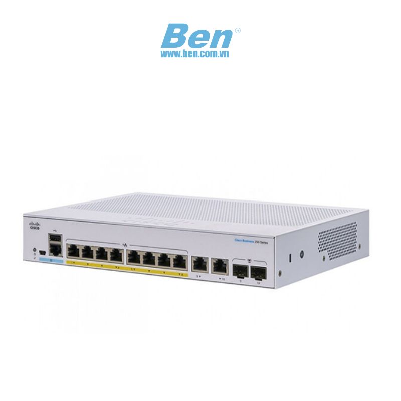 Thiết bị  Switch Cisco Business 350 Series 8 gigabit PoE + ports internal power (CBS350-8P-2G-EU)