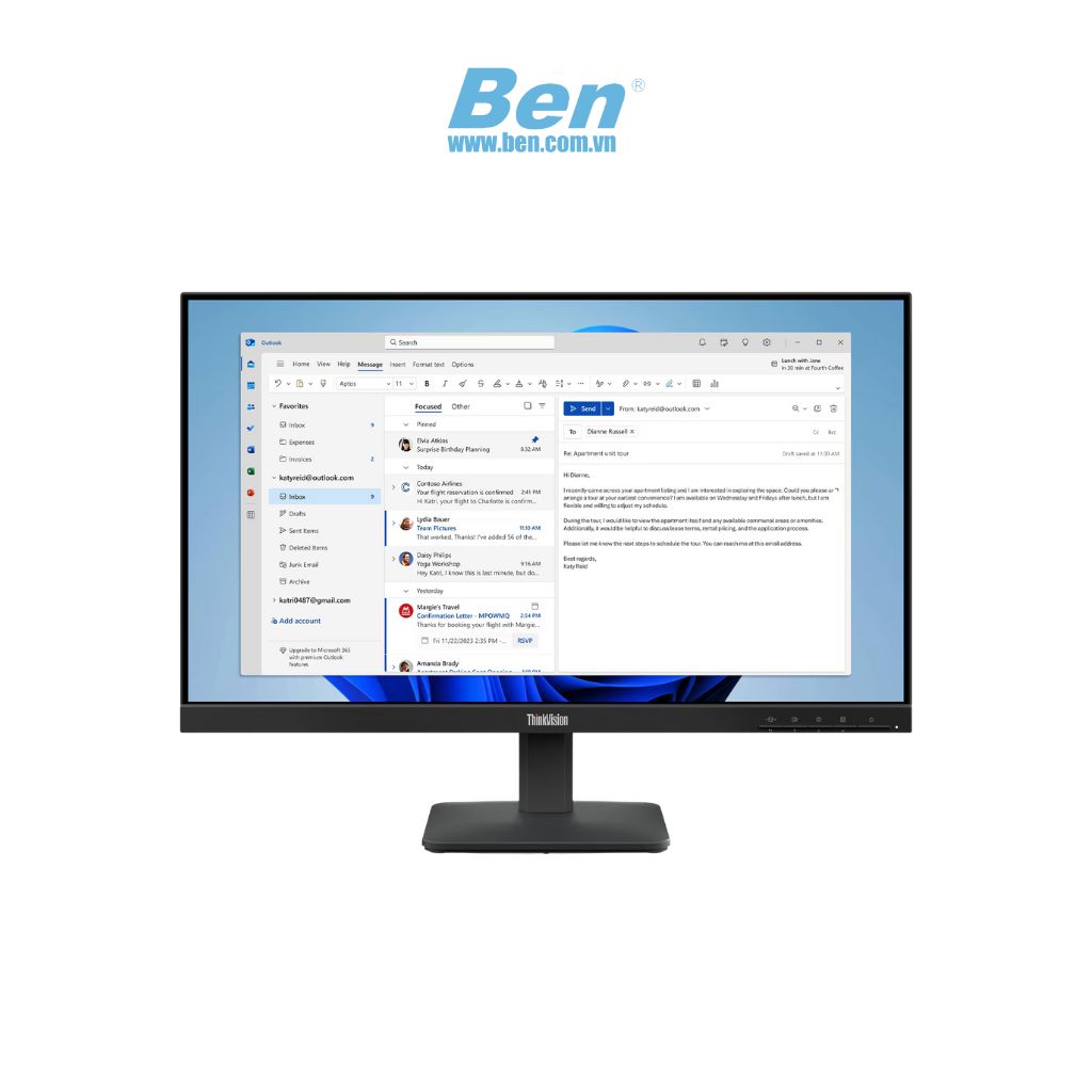 Màn hình máy tính Lenovo ThinkVision S24-4e ( 64B5KAR1VN ) | 23.8 Inch FHD | 100Hz | 99% sRGB | 4ms–6ms | 3Yrs