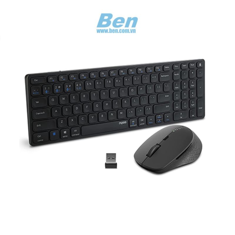 Combo Bàn phím + Chuột không dây Rapoo 9350M Dark grey