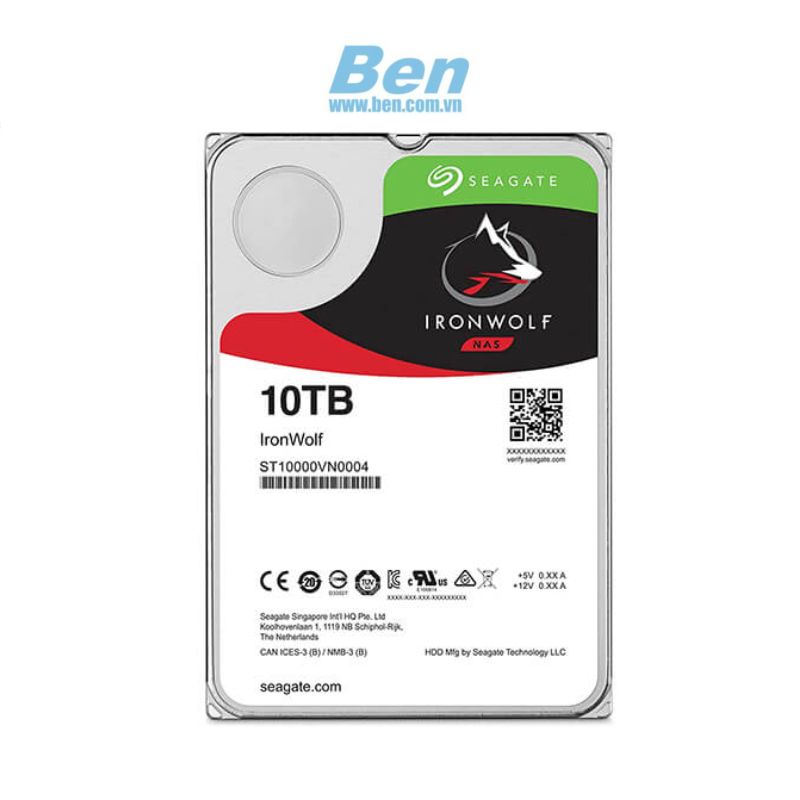 ổ cứng gắn trong HDD Seagate IronWolf 10TB 3.5 SATA/ 256MB/ 7200 Rpm ST10000VN0004