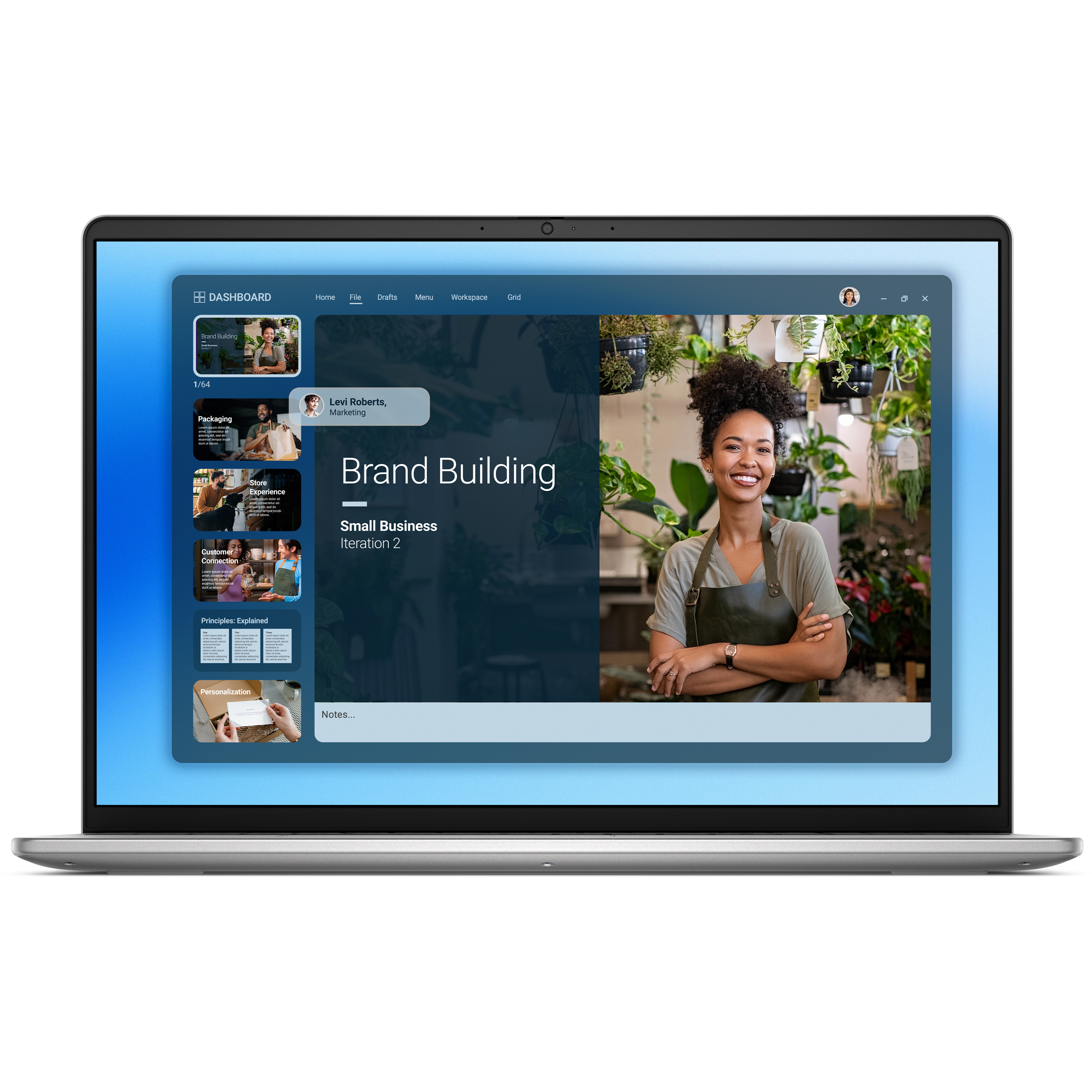 View forward-facing Dell 16 Non-Touch Laptop