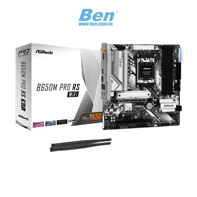 Mainboard Asrock B650M Pro RS Wifi DDR5 ( AM5 | Micro ATX | 4 khe max 192GB )