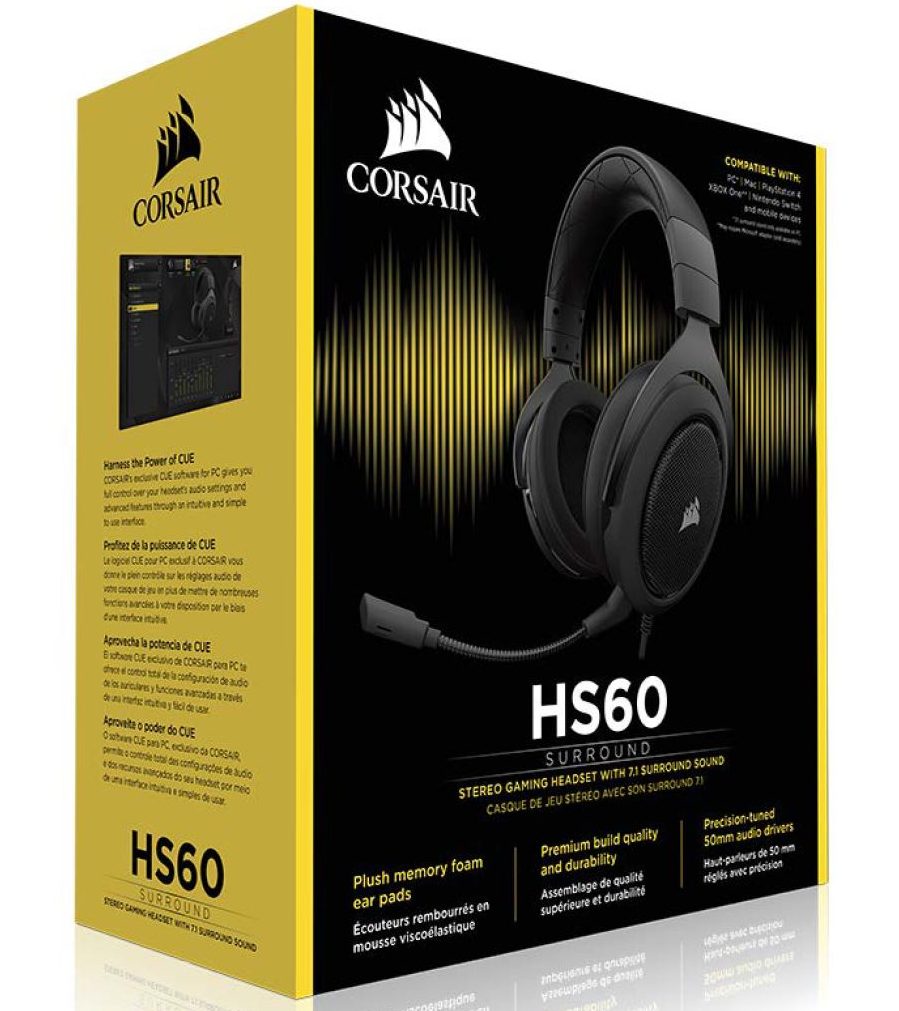 Micro của Tai nghe Gaming Corsair HS60 Surround 7.1 Carbon có khả năng chống ồn