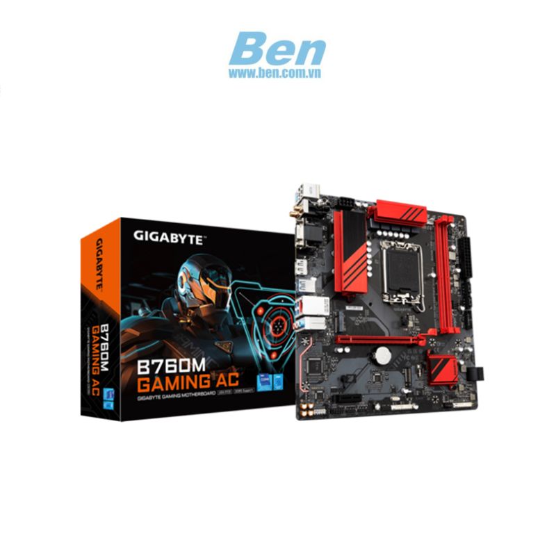 Mainboard Gigabyte B760M GAMING AC DDR5 (Intel B760/ LGA 1700/ M-ATX/ 2 khe ram/ DDR5/ Wifi)