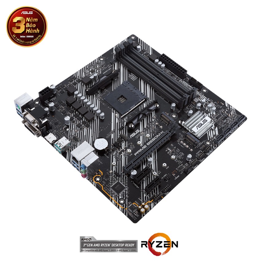  Bo mạch chủ ASUS PRIME B550M-K (AMD B550, Socket AM4,m- ATX, 4 khe RAM DRR4)