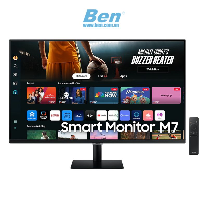 Màn hình máy tính Samsung M7 M70D ( LS32DM700UEXXV ) | 32 inch 4K | 60Hz | VA | 4 ms | USB + HDMI | Wifi | 2Yrs